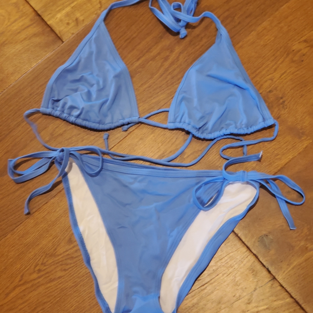 Victoria's Secret Swimwear Blue String Bikini